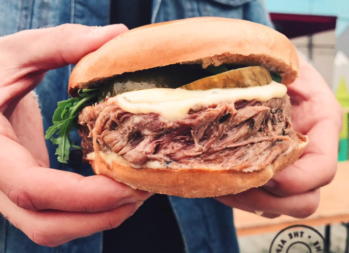 A salt-beef bagel from The Alpine at Artisan Island